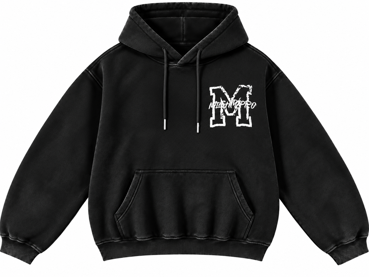 Mighty Pro Washed Hoodie with Puff Lettering
