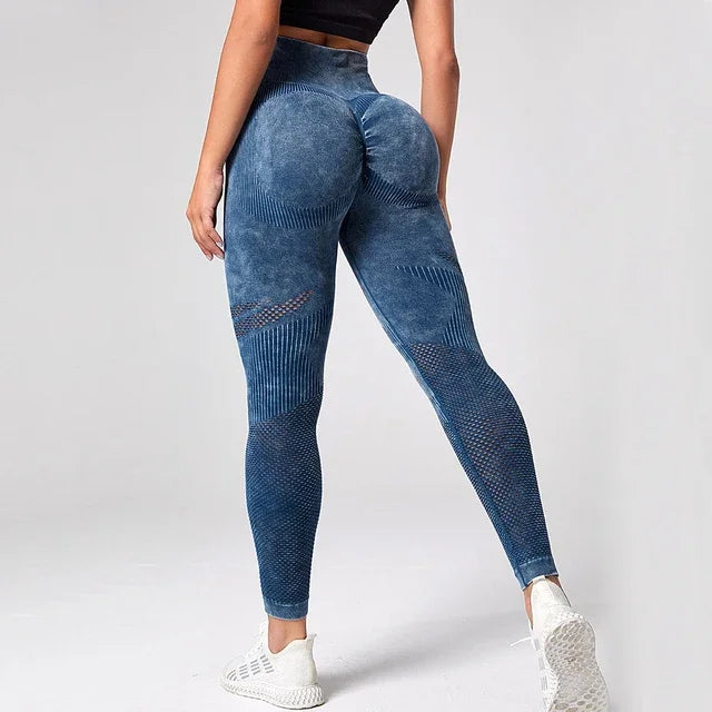 Women Leggings Washing Yoga pants Bubble Butt Push Up Fitness Legging High Waist Scrunch Tight Mujer Gym Seamless Legging