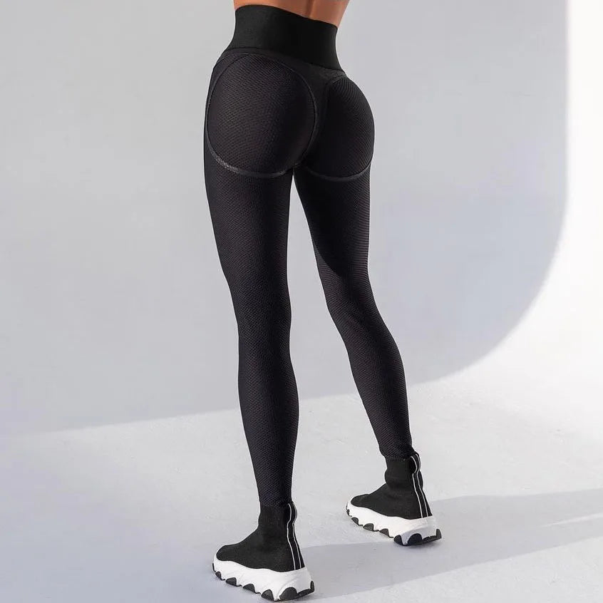 ZEEHOOH Women's Pants Gym Leggings Ultra-thin Mesh Design Yoga Sport Tights Outdoor Jogging Fitness High Waist Sweatpants