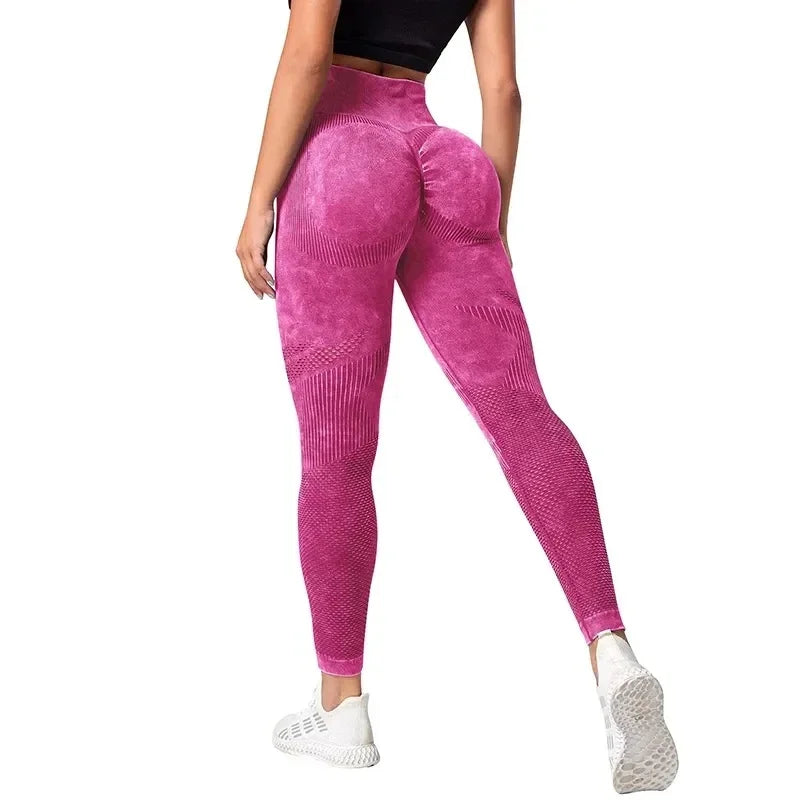 Women Leggings Washing Yoga pants Bubble Butt Push Up Fitness Legging High Waist Scrunch Tight Mujer Gym Seamless Legging