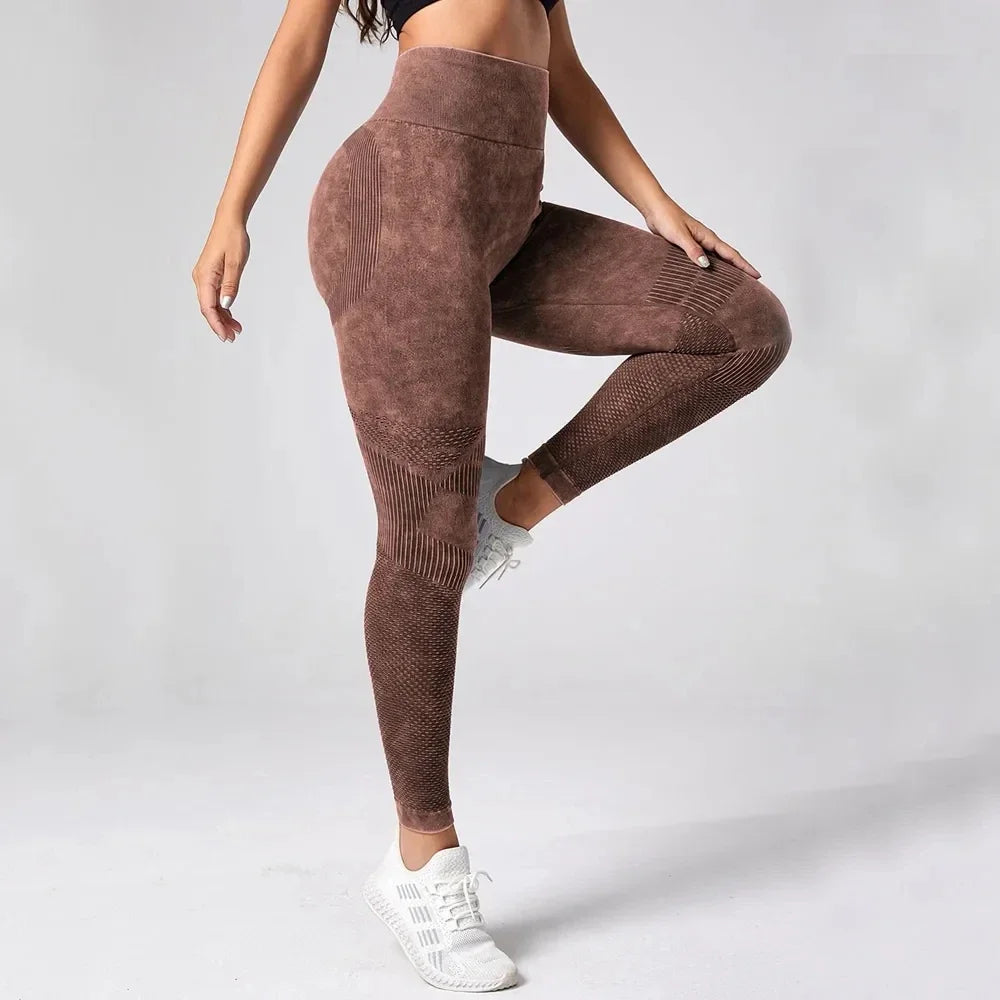 Women Leggings Washing Yoga pants Bubble Butt Push Up Fitness Legging High Waist Scrunch Tight Mujer Gym Seamless Legging