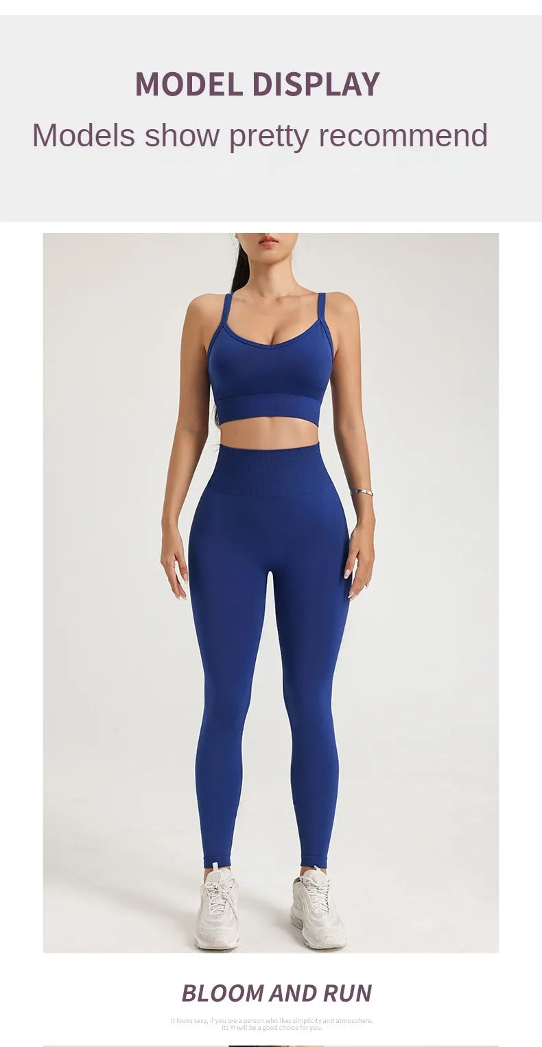 Women's Yoga Suit Sports Underwear Leggings High Stretch Sportswear Quick Dry Breathable Training Clothes Pants