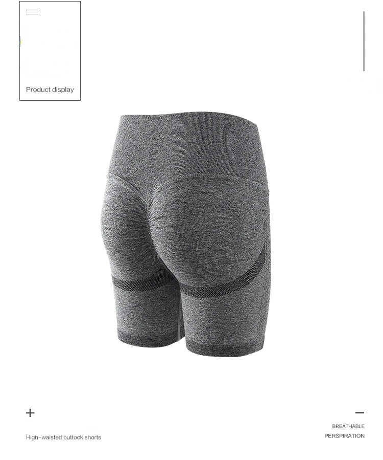High Waist Sports Women Shorts Seamless Knit Shorts Sexy Hip Liftting Gym Running Cycling Stretchy Fashion Yoga Fitness Leggings