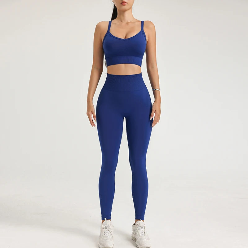 Women's Yoga Suit Sports Underwear Leggings High Stretch Sportswear Quick Dry Breathable Training Clothes Pants