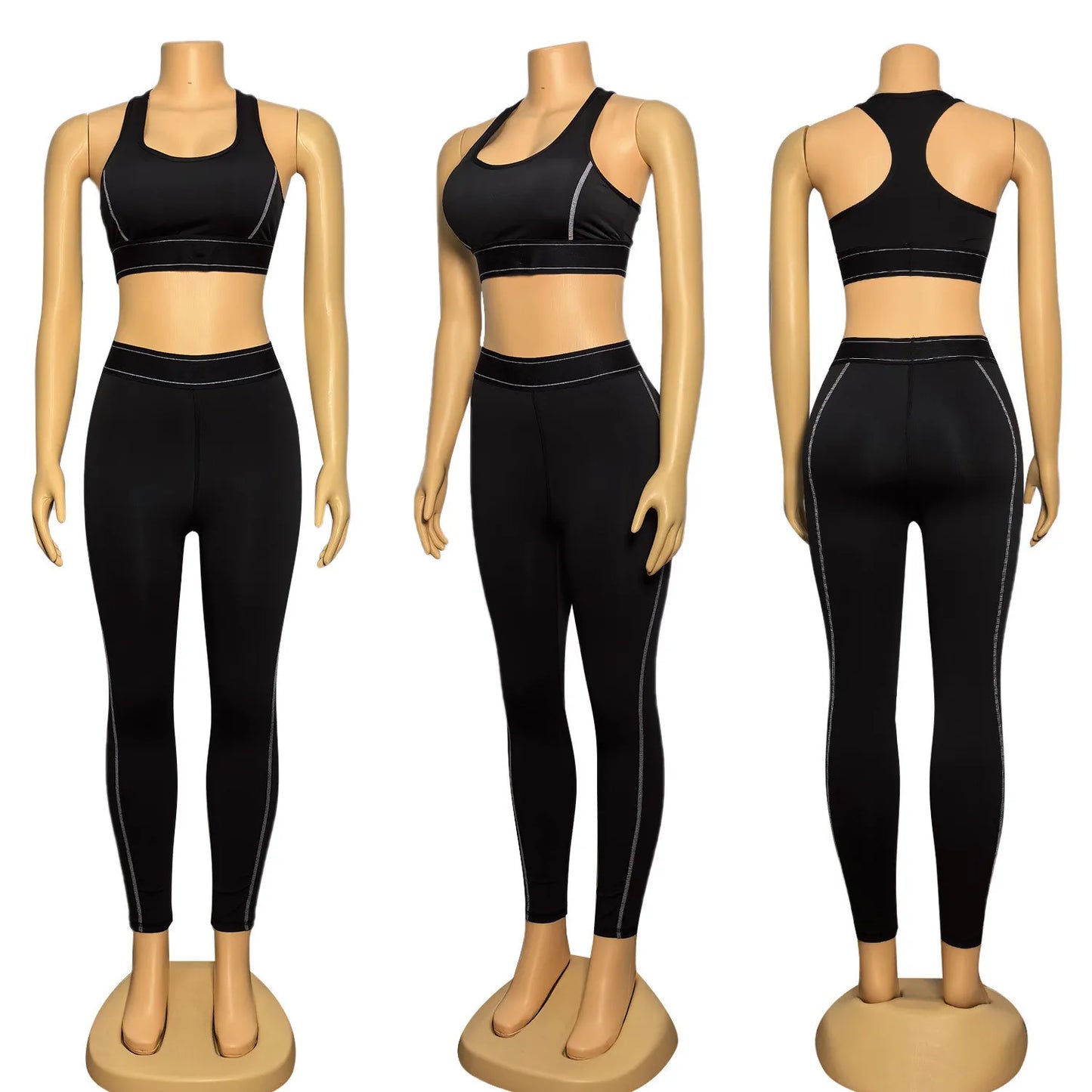Y9001-1Women's Gym Two Piece Set Yoga Bra Underwear Tight Training Pants Bottom Pants Fitness Clothing Fitness Pants Set Exercis