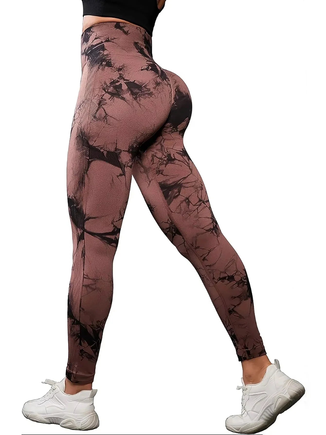 Hip Lifting Seamless Fitness Gym Leggings Tie-Dye Yoga Pants Women's Exercise Tights Tummy Control High Waist Workout Pants