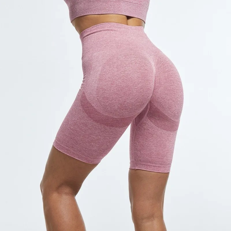 High Waist Sports Women Shorts Seamless Knit Shorts Sexy Hip Liftting Gym Running Cycling Stretchy Fashion Yoga Fitness Leggings