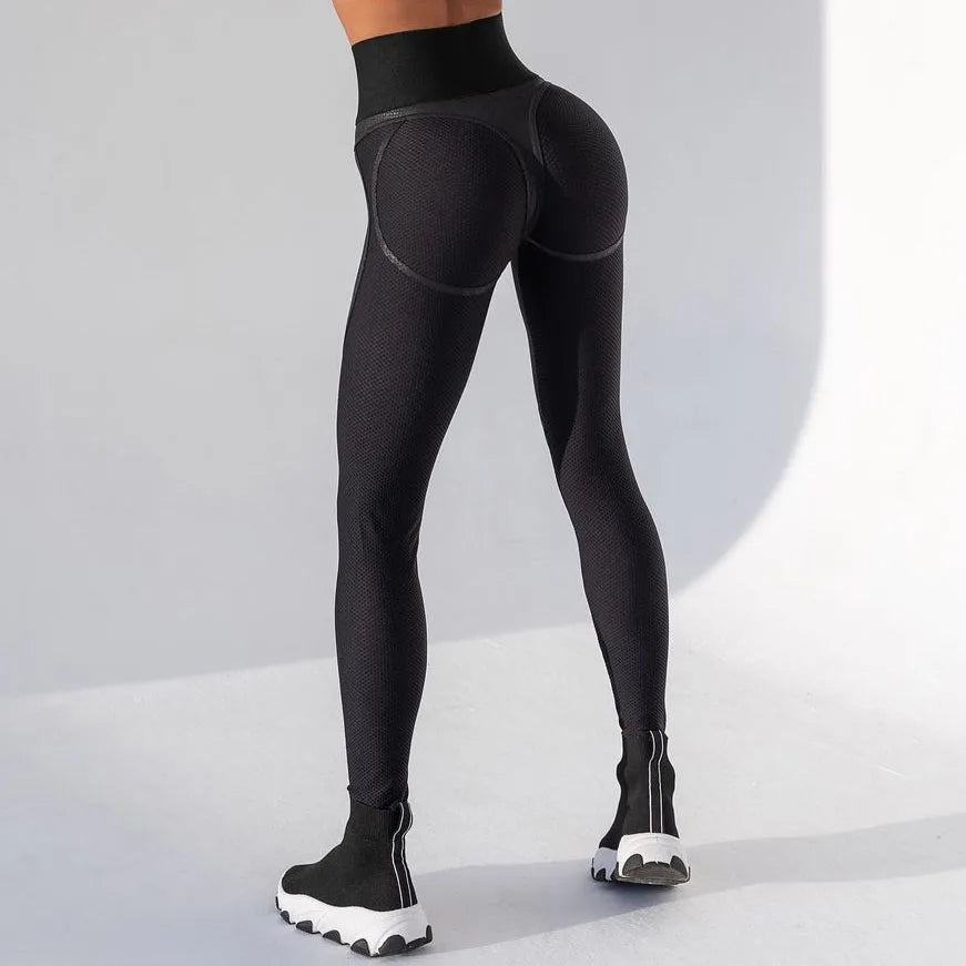 ZEEHOOH Women's Pants Gym Leggings Ultra-thin Mesh Design Yoga Sport Tights Outdoor Jogging Fitness High Waist Sweatpants