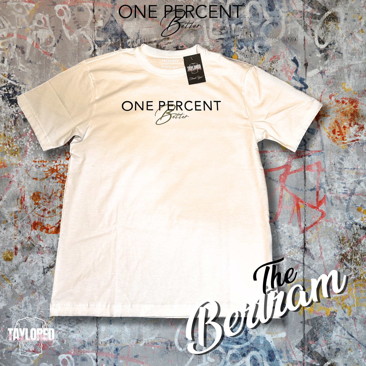 One Percent Better "The Bertram" Black & Army Green on White