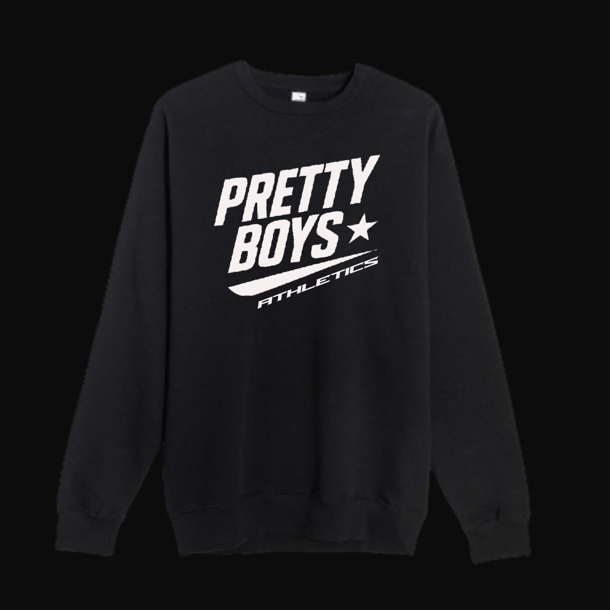Pretty Boy Athletics – Signature Black Puff Letter Crew Neck