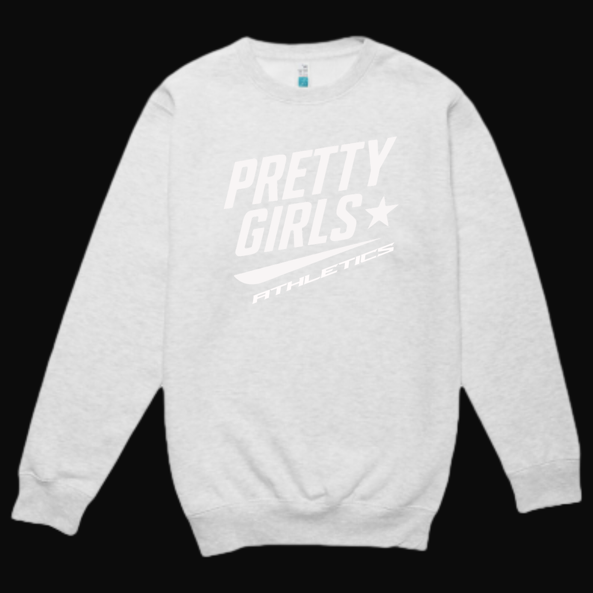 Pretty Girls Athletics – Signature Gray Puff Letter Crew Neck