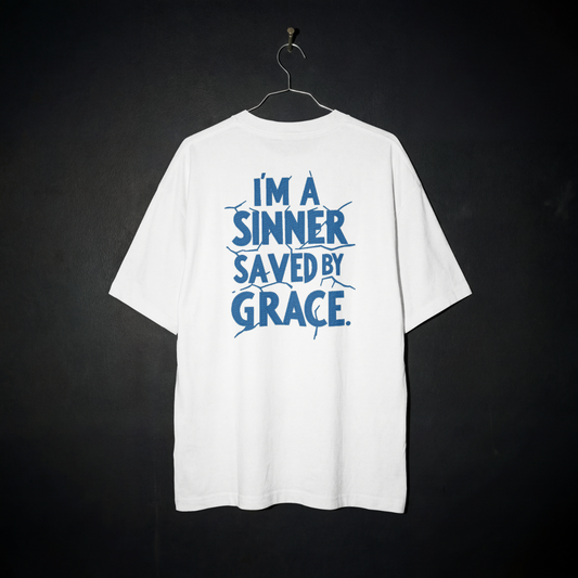 Sinner Saved by Grace Christian T-Shirt – Faith Based Graphic Tee